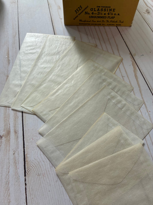 9 Pack of Vintage Glassine Envelopes (3 sizes)