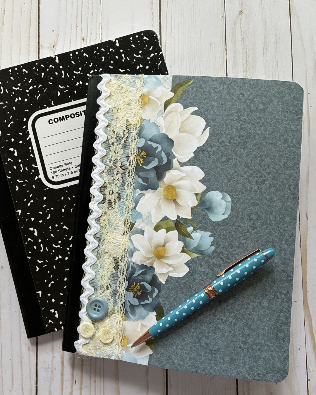 Composition Book Junk Journal with Vintage Dividers Folder