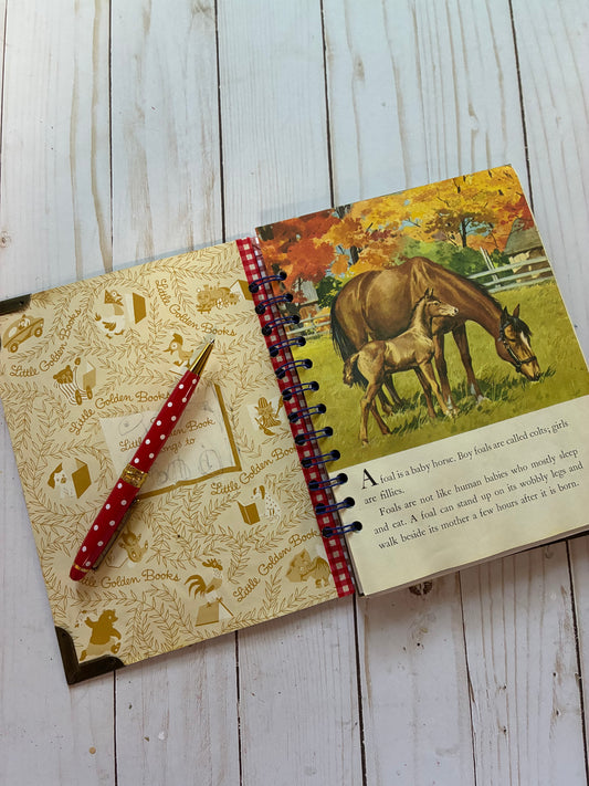 Little Golden Book Horses Vintage Journal