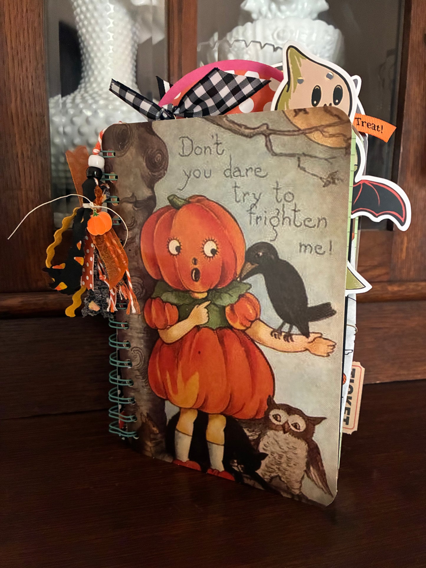 Pumpkin Head Girl - Don’t you dare try to frighten me! Junk Journal