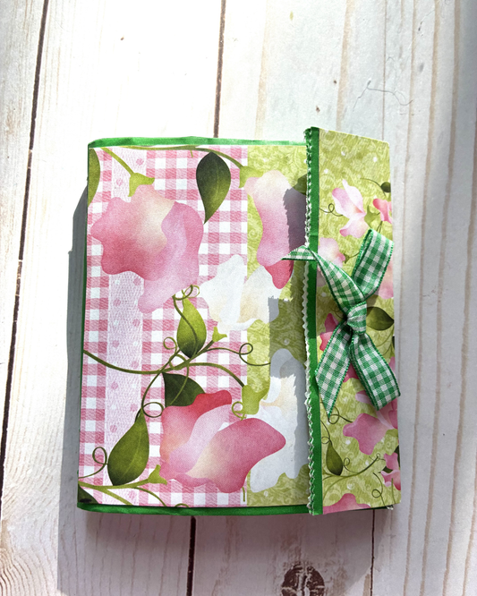 Pink & Green Paper Bag Mini Journal ( 4.5 x 4 inch)