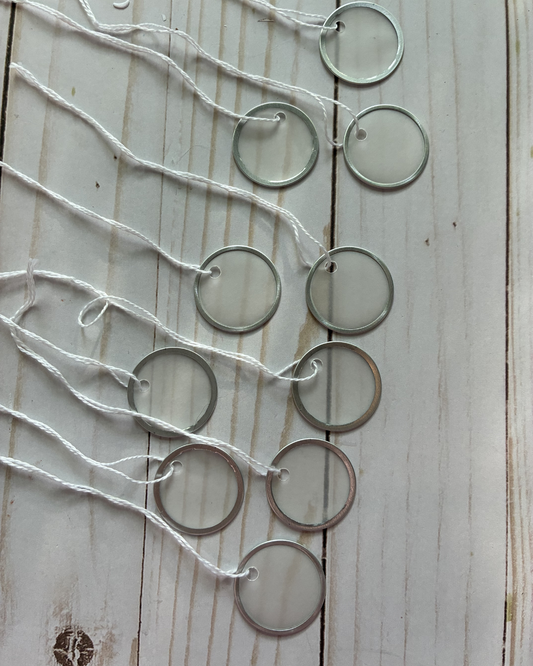 Round Metal & Vellum Tags 1 1/8" wide 10 pack